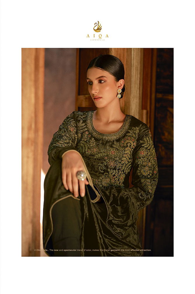 Elie By Aiqa Pure Velvet Top Bottom With Dupatta Dress Material Catalog